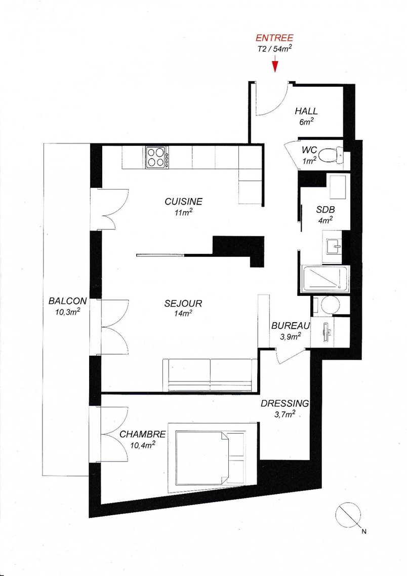 Homki - Vente appartement  de 54.0 m² à marseille 13013